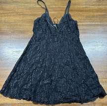 Frederick's Of Hollywood 90’s Black Lace Slip Size L