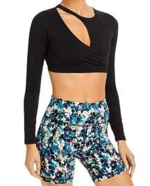 N:Philanthropy Roxbury Cutout Cropped Top Black size Small NWT Long Sleeves