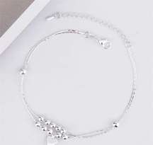 Double Strand Heart Ankle Bracelet.