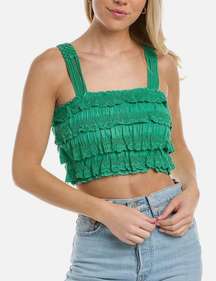 Green Ruffle Tank Top