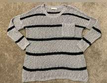 Women’s Onetheland Oversized Sweater Striped Gray Black Size M