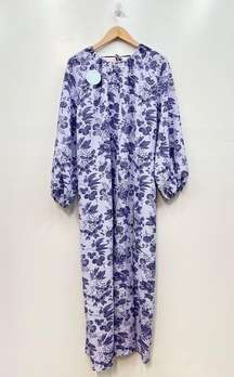 Hill House The Simone Dress in Lilac Tonal Floral size Large NWT