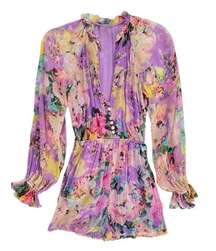 HEMANT AND NANDITA X REVOLVE Teien Romper in Purple Floral