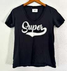 🦋 Sol Angeles Grey V-Neck Super Short Sleeve T-Shirt XS
