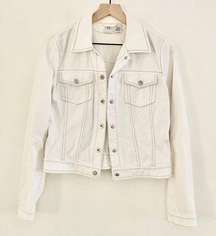 White Jean Jacket - Size L