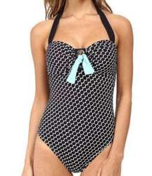 NWT BLEU Rod Beattie Connect The Dots Black & White Polka Dot Swimsuit Size 6