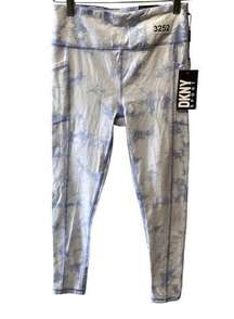 DKNY white blue‎ tide dye leggings size 28” waist inseam 22”