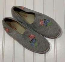 AE gray floral slip on sneakers