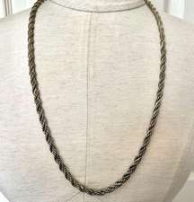 Silver and gold tone twisted necklace