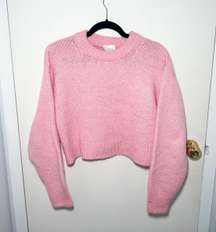 Pink Cropped Sweater Medium