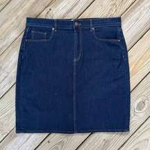 LOFT Outlet Dark Wash Denim Jean Mini Skirt Size 12