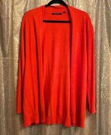 Cyrus pumpkin orange long open cardigan sweater, size M, NWOT