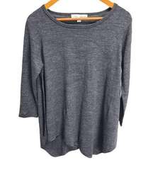 Larry Lavine Women's Asymmetrical Boat Neck Cozy Gray Sweater Size Small