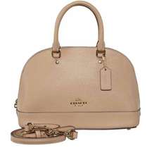 100% Authentic Coach Mini Sierra Leather Satchel in Nude with Gold Hardware