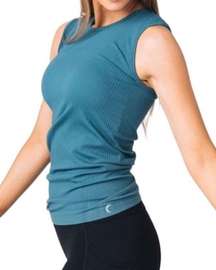 Active Teal Ribbed Active Tank XS