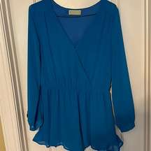 Tinsley Blue Long Sleeve Romper