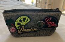 Denim Patchwork Paradise Wristlet