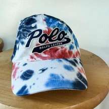 Polo Ralph Lauren Fourth of July Red White Blue Tie Dye Baseball Cap Dad Hat