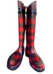 Lauren Ralph Lauren Women's Rossalyn II 14” Buffalo Plaid Rain Boot Size 7