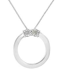 Haus of Brilliance Sterling Diamond 2 Stone 'Together Forever' 18" Necklace