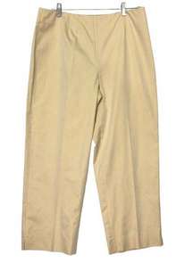 Neiman Marcus Zanella Womens Size 14 Pants Nina Beige Capri 100% Cotton Side Zip