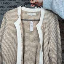 Loft | women nwt cream knit cardigan sweater