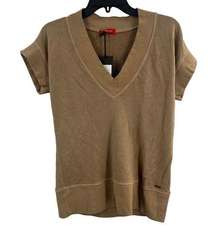 n:Philanthropy Taupe V Neck Short Sleeve Top Small New