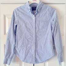 Abercrombie & Fitch Light Blue and White Striped Button Down, XS