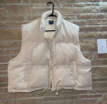 Arula Cropped Cream Corduroy Puffer Vest