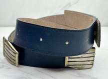 Bruno Val Vintage Blue Leather Concho Belt Size Small S Womens