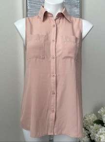 Candalite Women’s Sleeveless Button Down Size S