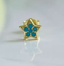 18K/925 Genuine Stone Celestial Mini Stud Earring