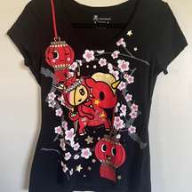 Black and red Tokidoki graphic t-shirt