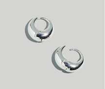 NWT Madewell Puffy Hoop Earrings Polished Silver