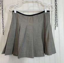 Theory Womens Wool Blend Grey Pleated Mini Skirt Size 0