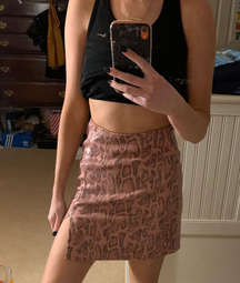 Pink Snakeskin Skirt