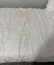 White Crotchet Cover Up Pants