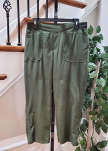 Made for Life Women Green Polyester Mid Rise Pull on Comfort Waist Pant Size MT