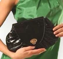 Goldenbleu ♛ Katie Woven Clutch Handbag Evening Bag ♛ Amethyst Patent Leather ♛