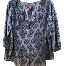 Pure Energy Paisley Print Blouse Black Purple