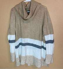 stripe Cowl Neck Sweater Size XL