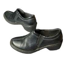 Amore Black Leather Clogs Shoes Wm 8.5