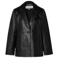 Reformation x Veda Bowery Leather Blazer Jacke One Button Black Size XS