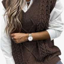 brown knit vest size small/medium