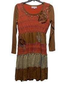 Pretty Angel Dress Womens Large Boho Tiered Pullover Layered Sweater Lagenlook