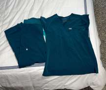 XS  Caribbean Blue Scrub Set