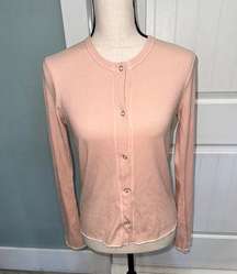 Red Haute Blush pink button front ribbed cardigan/top size small