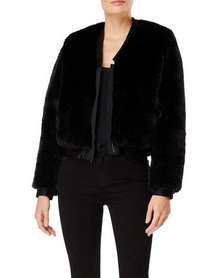 186 J Brand Black Faux Fur Coat