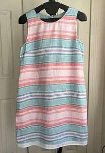 Island Company Linen Tank Dress Summer Travel Pastel color striped, Size XS