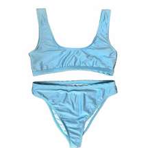 Dippin’ Daisy’s Bikini Set Ice Blue Matador Top High Rise Ultra Bottom Bikini XL